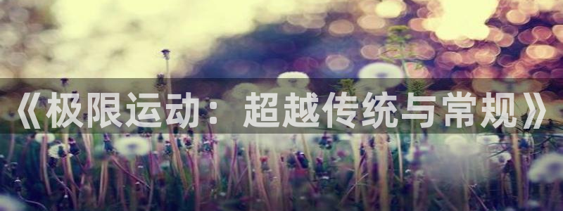 米兰体育官方正版app新能源:《极限运动:超越传统与常规》